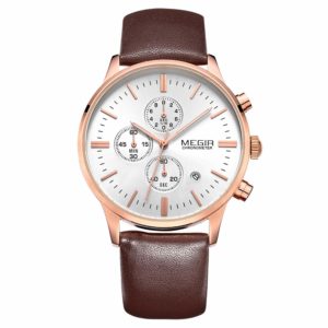 MEGIR-2011-Quartz-Watch-with-Leather-Strap