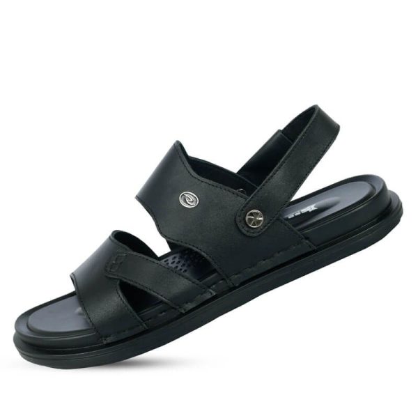 Comfortable-Casual-Black-Leather-Sandals-SB-S196