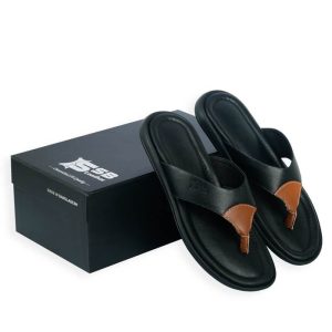 Mens-Black-Leather-Sandal-SB-S170