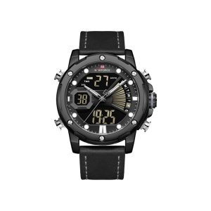 Naviforce-NF9172BGYB-Mens-Quartz-Dual-Time-Leather-Belt-Watch
