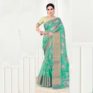 Linen Silk Jacquard Border Saree DKLS-1002 | Kashvi Meera