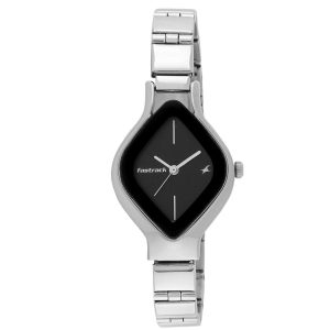 Fastrack 6109SM02 Black Dial Stainless Steel Strap Ladies Watch