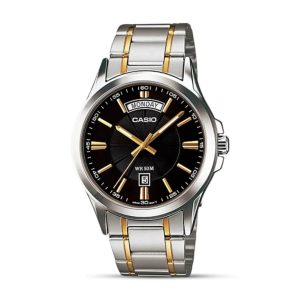 Casio-Enticer-Date-Day-Black-Dial-Mens-Watch-MTP-1381G-1AVDF
