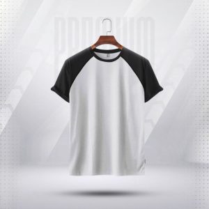 Mens-Premium-Short-Sleeve-Raglan-T-shirt-White
