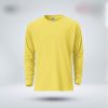 Mens-Premium-Blank-Full-Sleeve-T-Shirt-Yellow