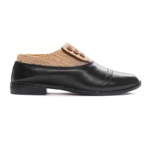 Black-Almond-Leather-Shoe