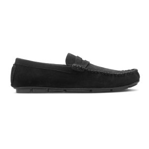 Pure-Black-Suede-Leather-Loafer